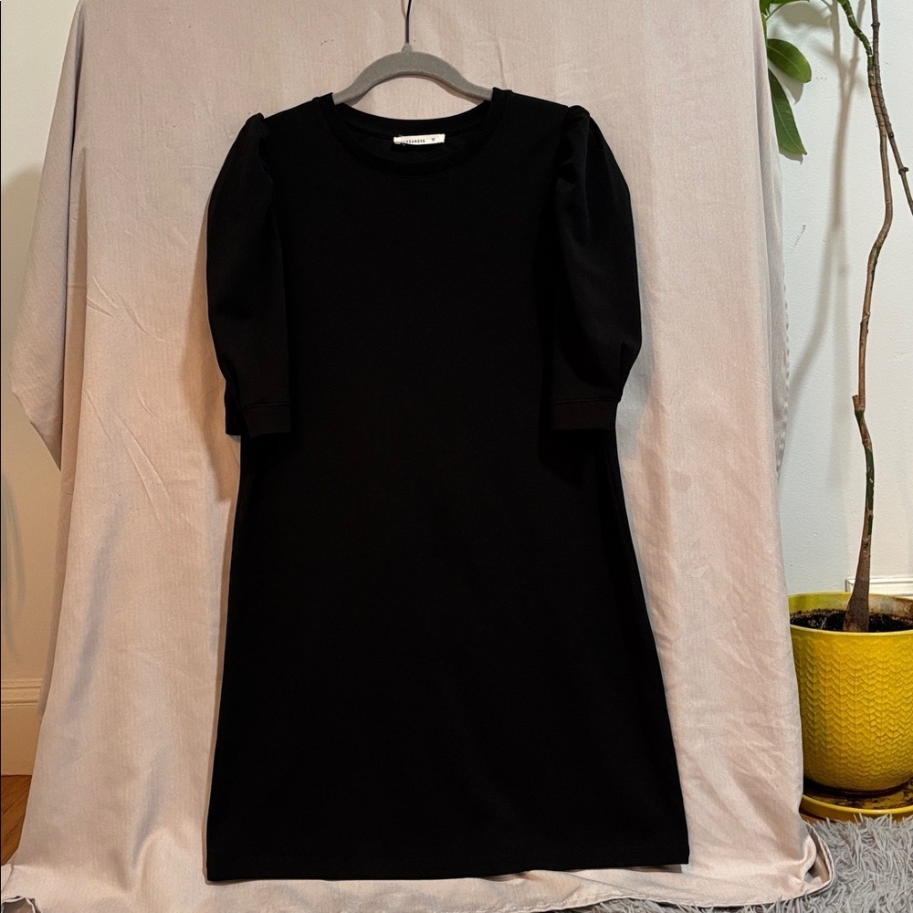 Black Puff Sleeve Dress - Picture 2 of 5